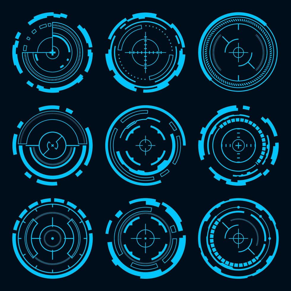 Vector HUD futuristic frame technology circle. Technology Hi-tech element.