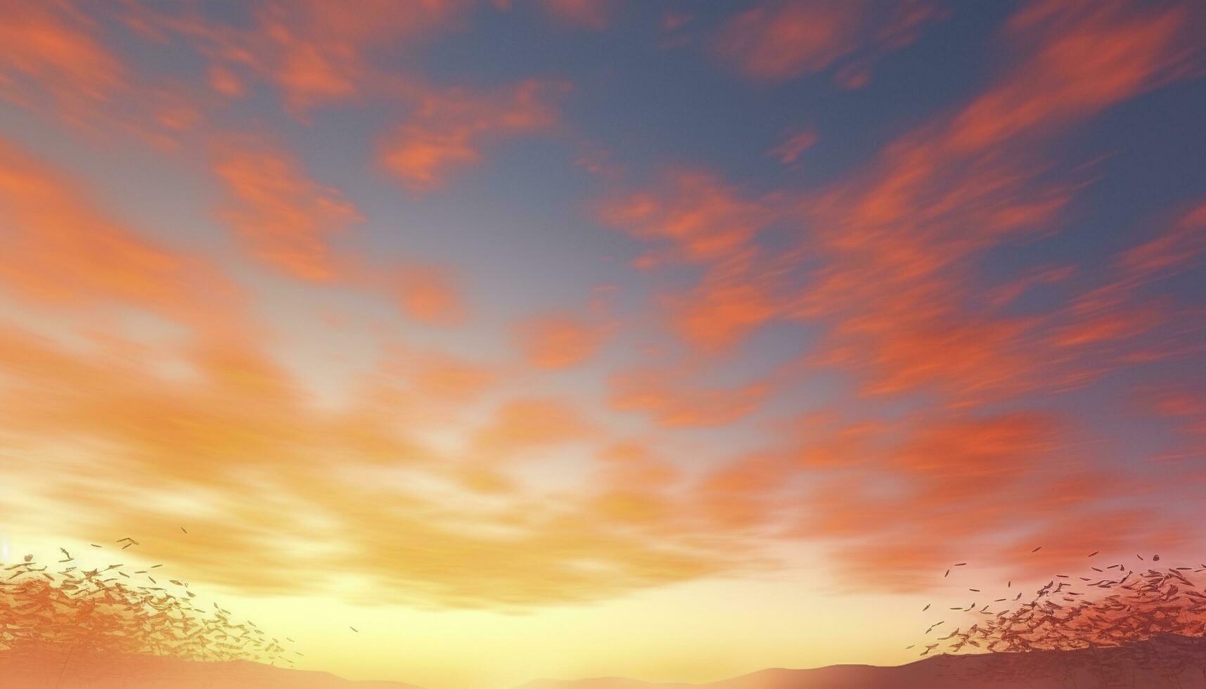 Sky autumn sunrise background, generate ai photo