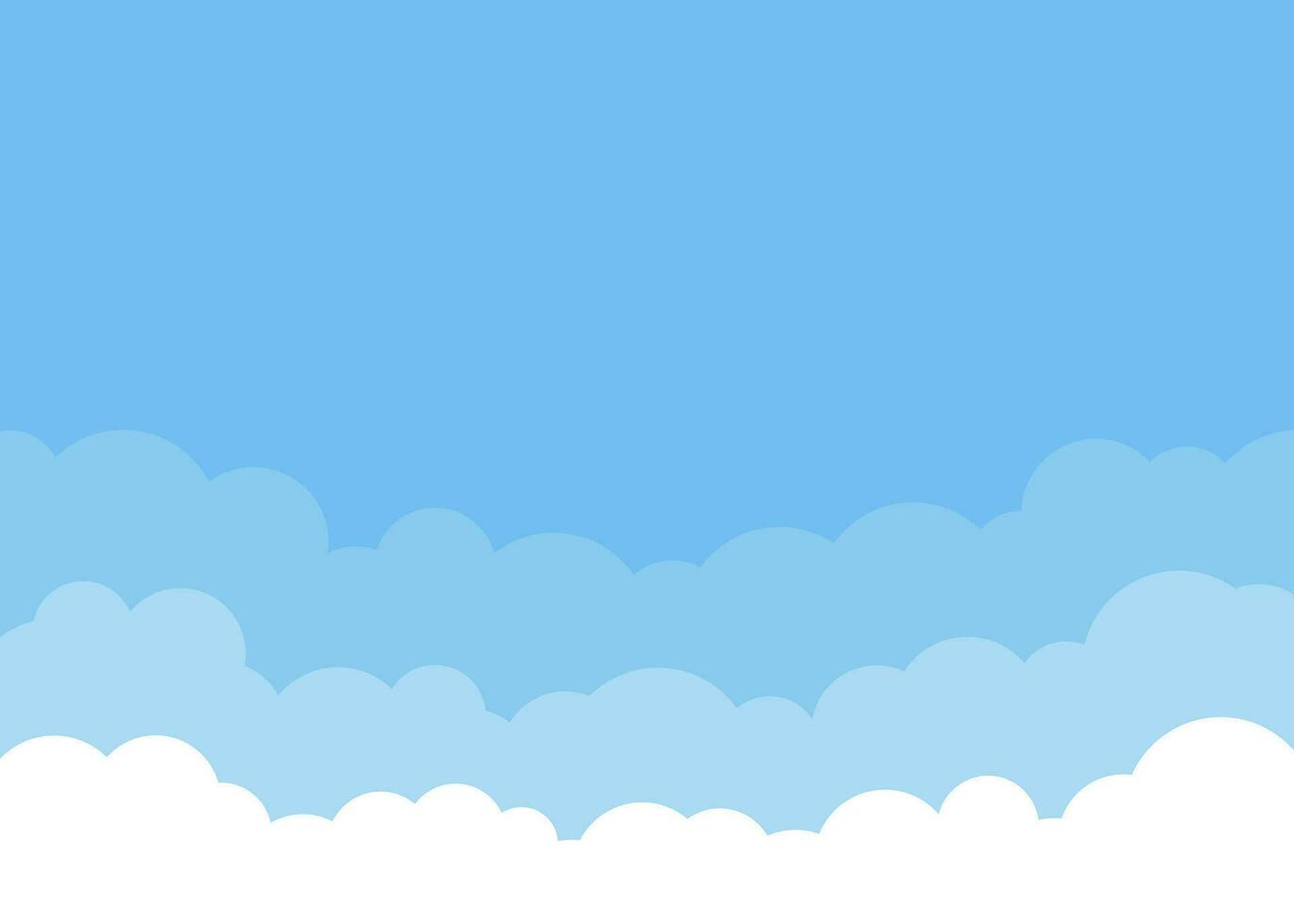 blanco nube forma en azul cielo antecedentes. frontera de nubes sencillo plano estilo de diferente nubes alto ambiente. vector ilustración