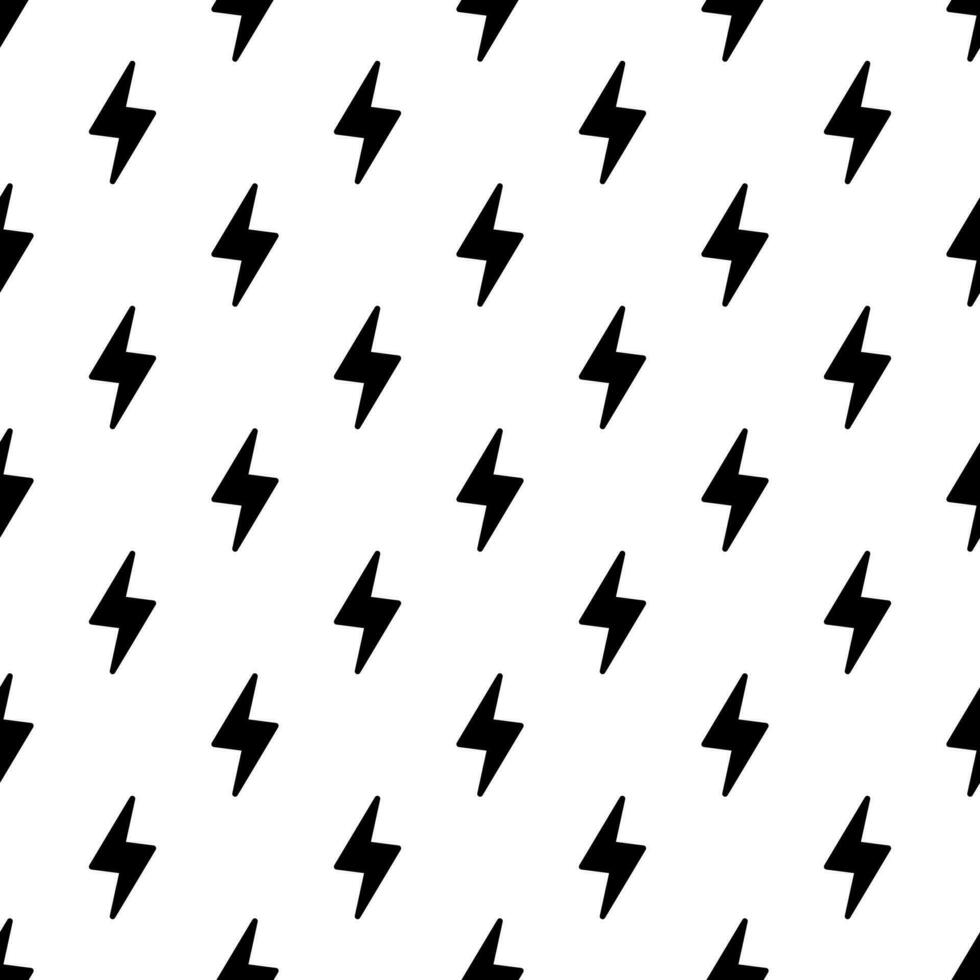 Lightning bolts, thunderbolts seamless pattern vector illustration.