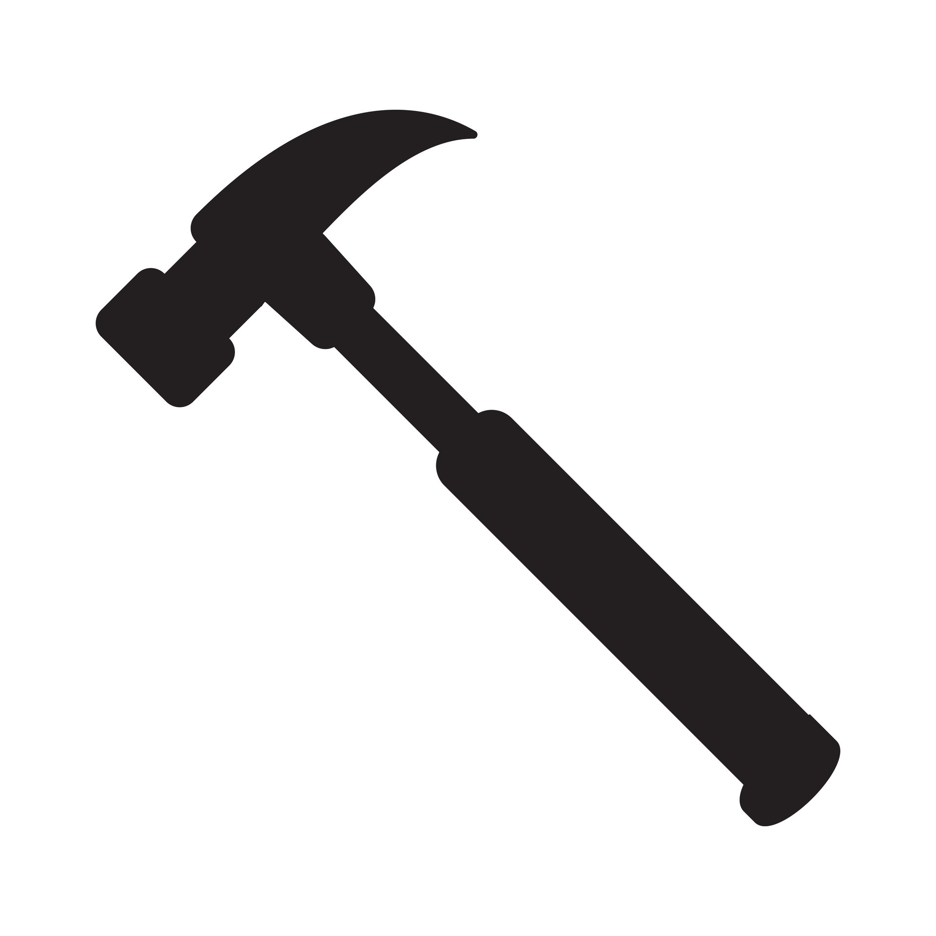 Hammer icon, hammer symbol, vector. 25436275 Vector Art at Vecteezy