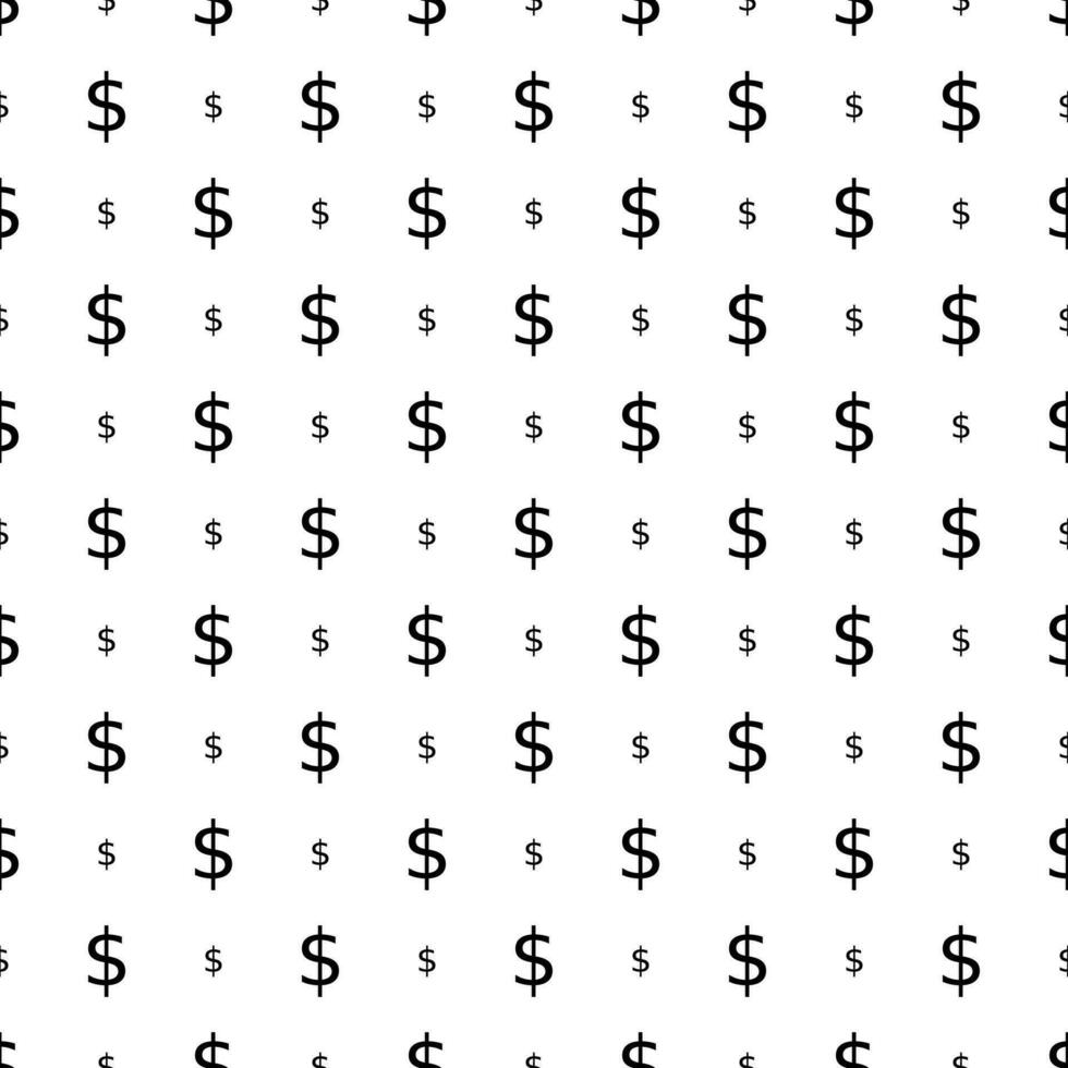 Seamless pattern with dollar sign. Endless vector background.