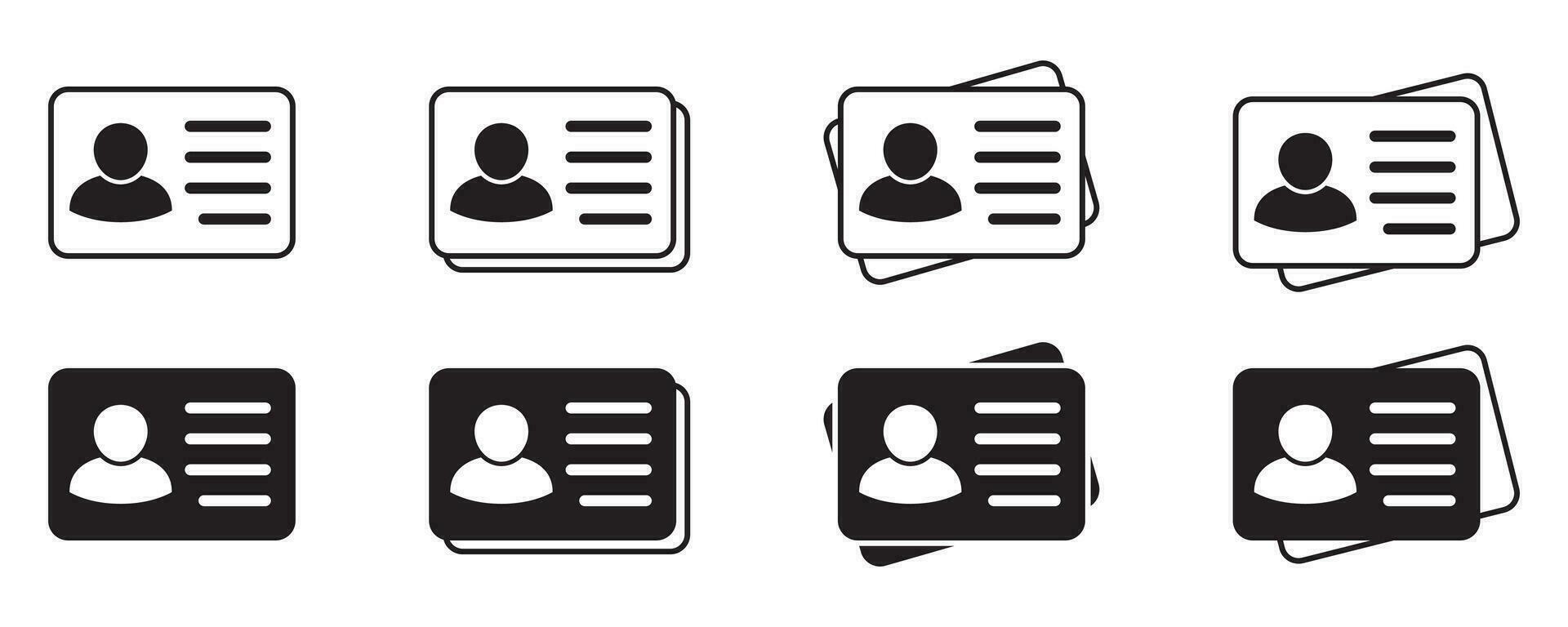 Id card icon. Id card badge icon. Identification card, driver's license icon. Vector illustration.