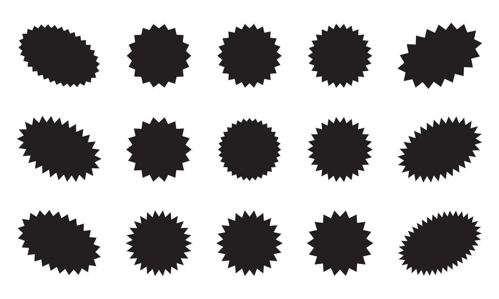 Set of starburst, sunburst badges. Design elements - best for sale sticker, price tag, quality mark. Flat vector illustration isolated on white background.