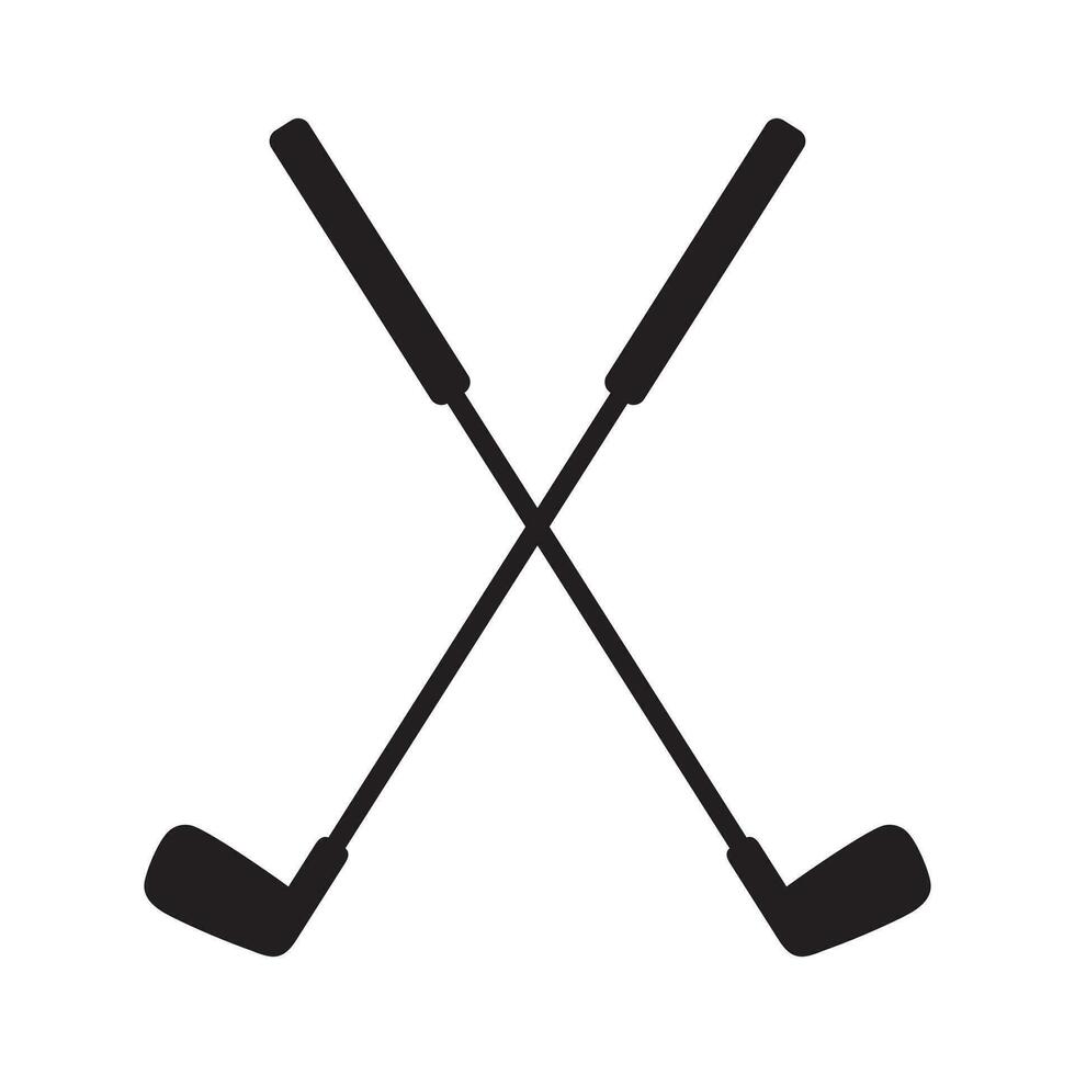 Pair of iron or wedge golf club flat vector icon for sports apps and websites