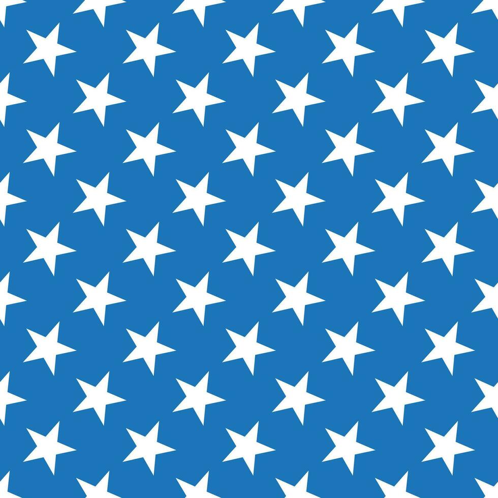 Stars seamless pattern. Stars on a pretty blue background, vector retro seamless pattern for packaging, fabric, paper, background.