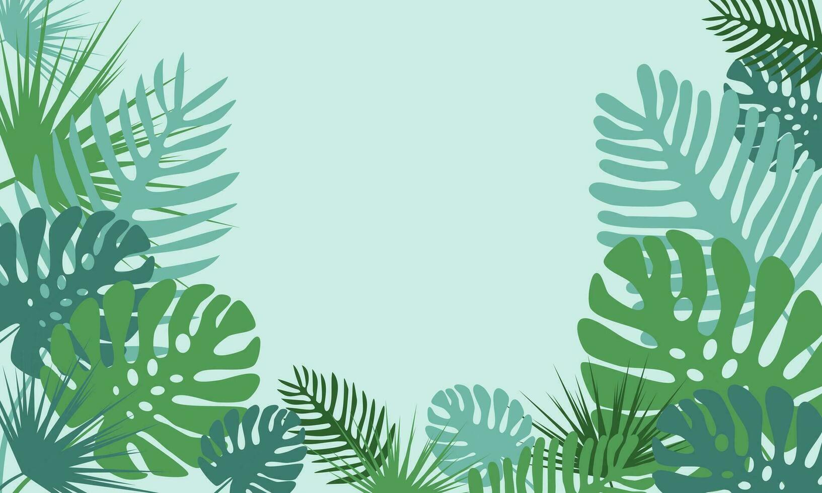 fondo, palma hojas en un verde fondo, vector. vector