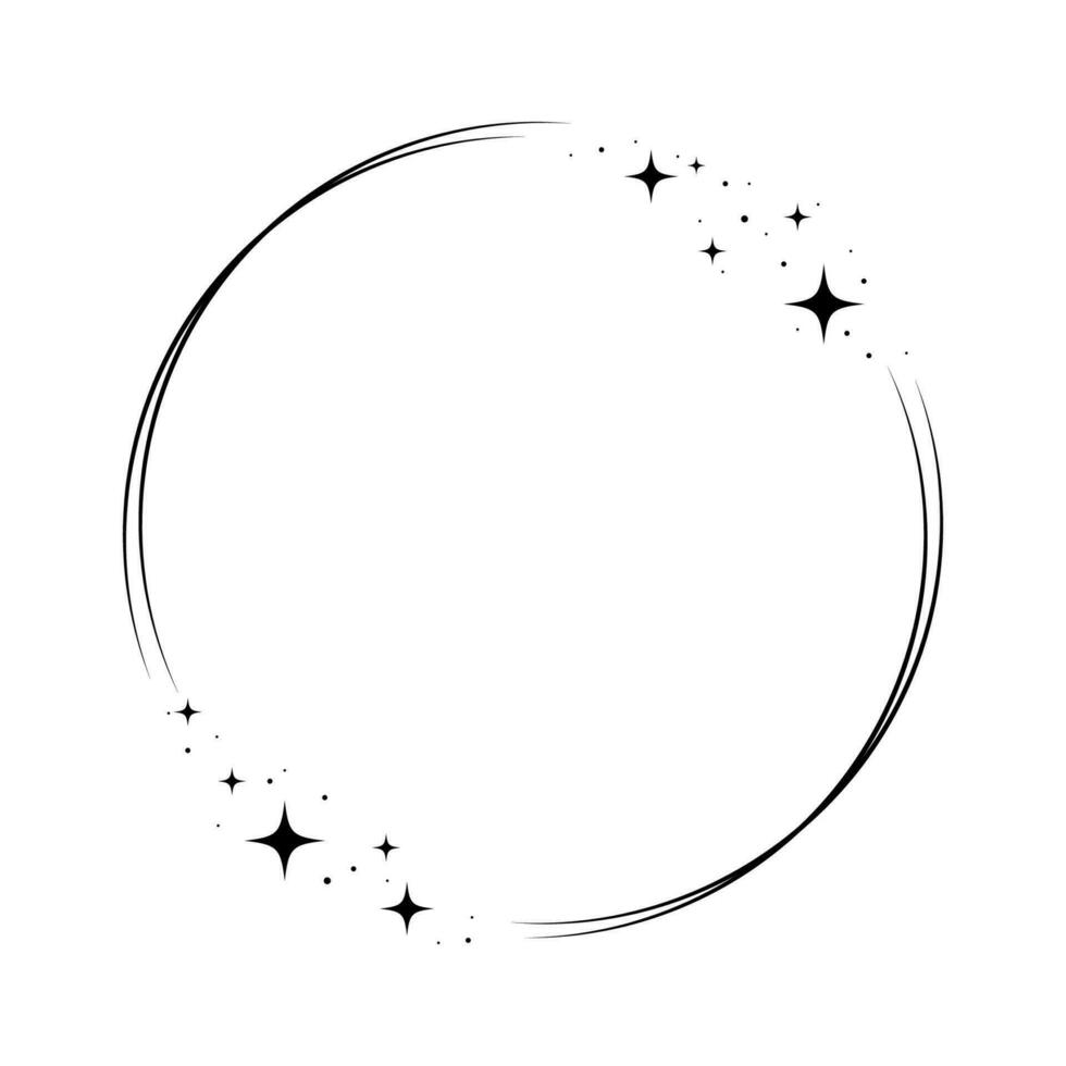 Star circle frame. Wreath round vector