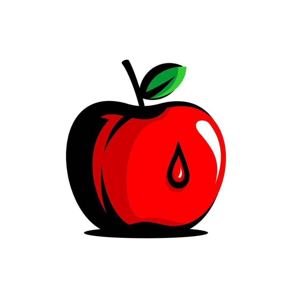 rojo manzana logo ilustración vector