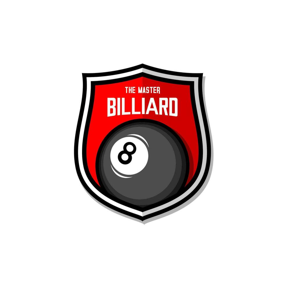 vector illustration of billiard ball logo on white background