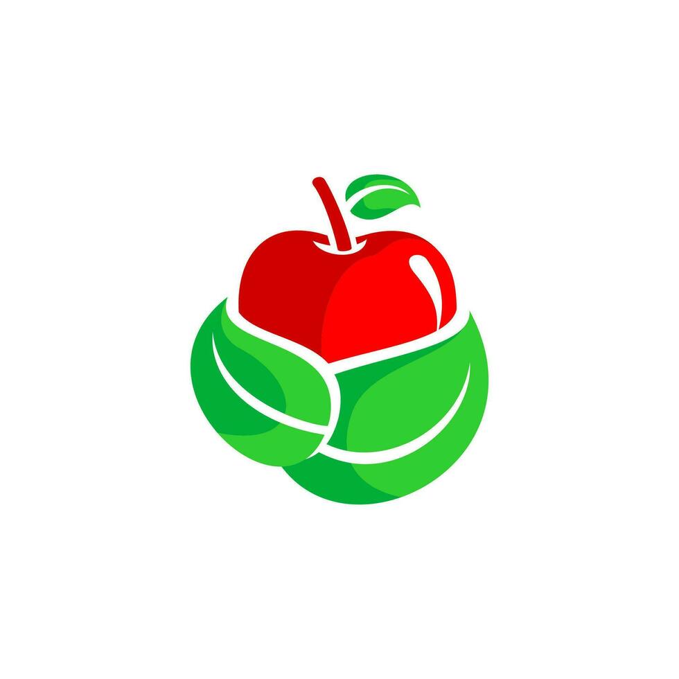 rojo manzana logo ilustración vector