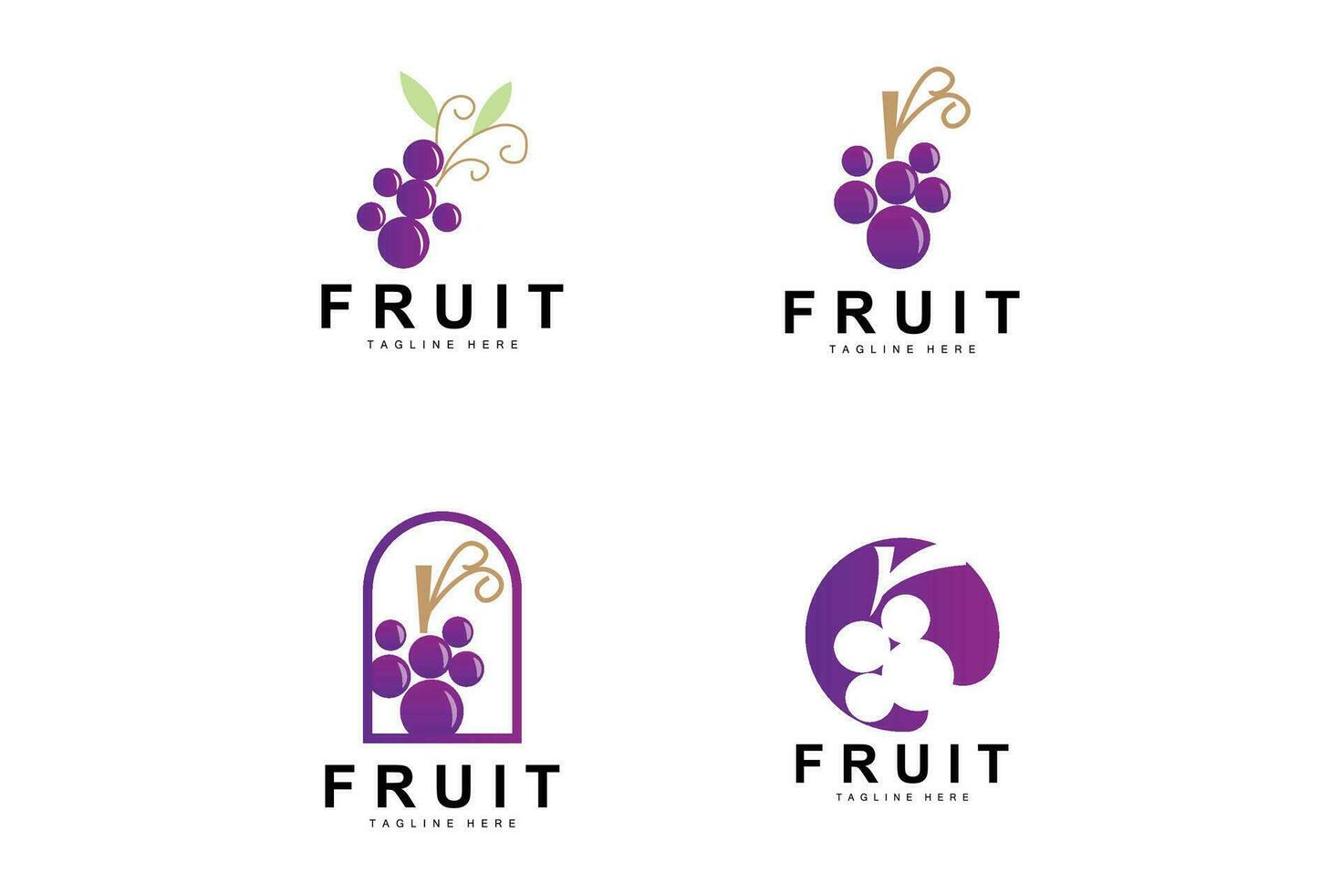 Grape Logo, Farm Fruit Vector, Fresh Purple Fruit Design, Grape Product Icon, Fruit Shop vector