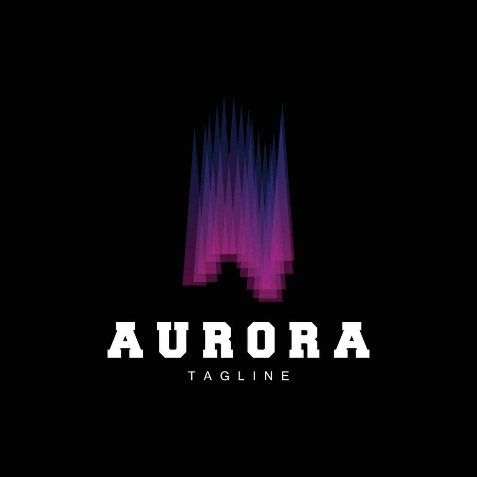 Aurora logo, sencillo diseño increíble natural paisaje de Aurora, vector icono plantilla, ilustración