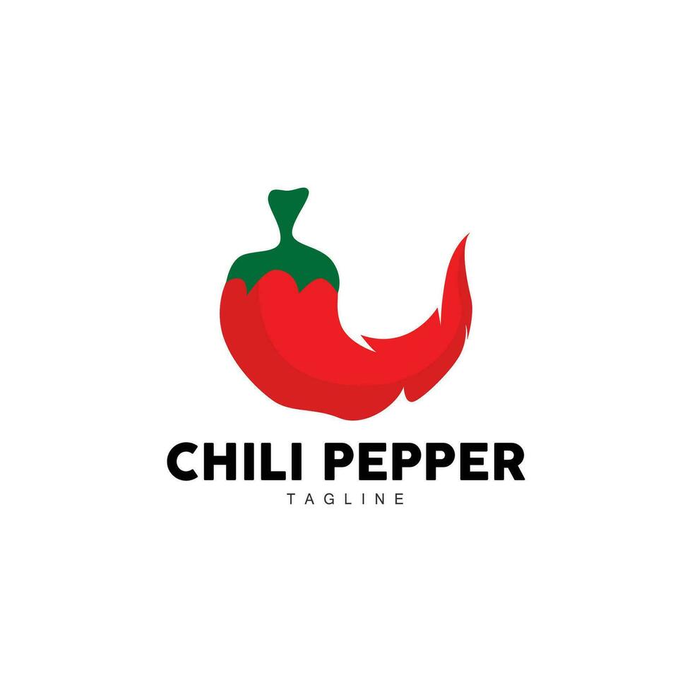 Chili Logo, And Spicy Red Chili, Garden Plants Vector, Silhouette Illustration Symbol vector