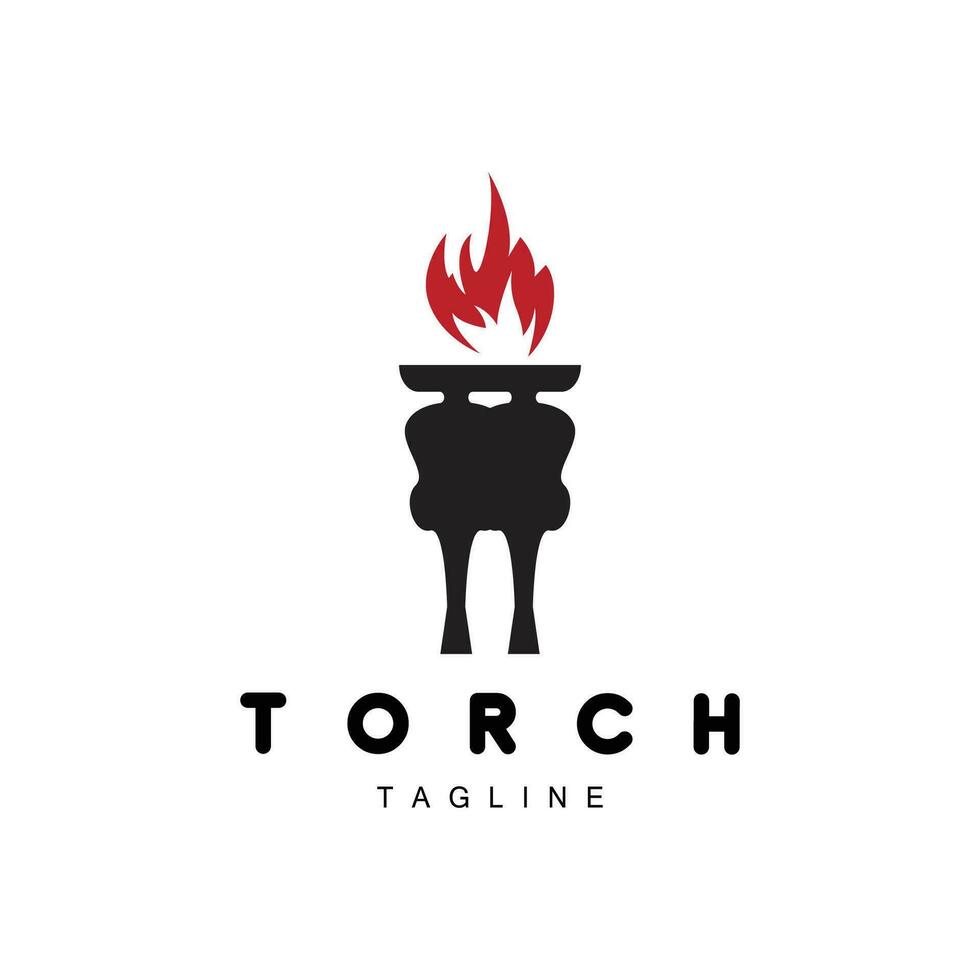 Torch Logo, Fire Design, Letter Logo, Product Brand Icon vector