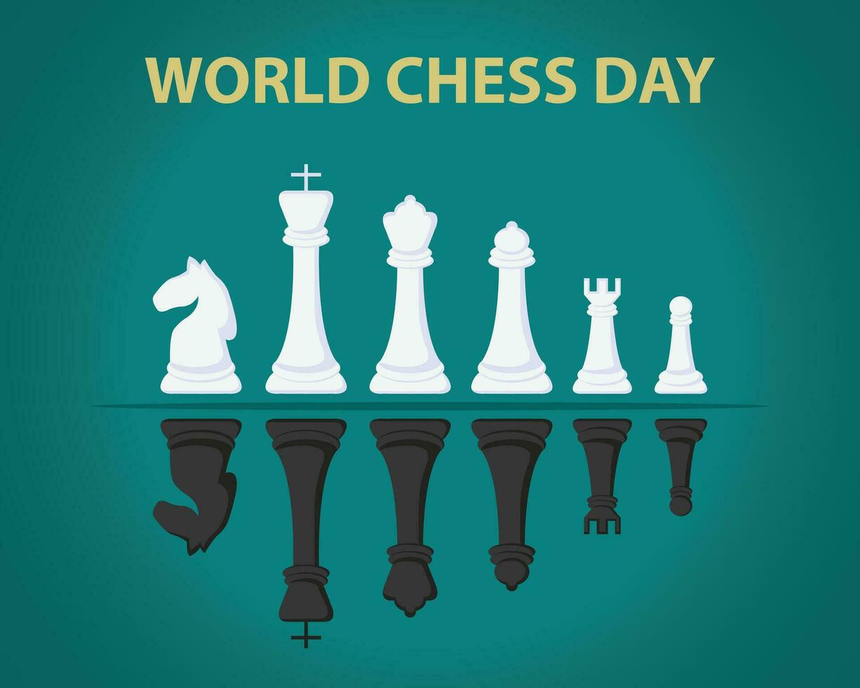 illustration vector graphic of black and white chess opposites, perfect for international day, world chess day, celebrate, greeting card, etc.