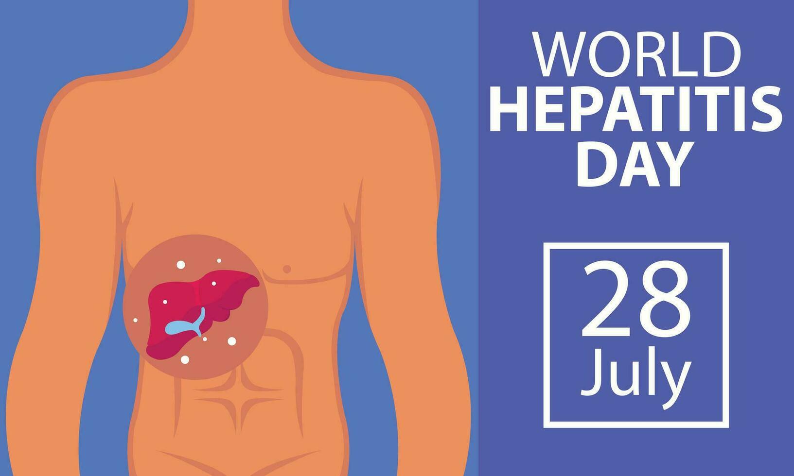 illustration vector graphic of Anatomical part of the human body, showing a virus-infected liver, perfect for international day, world hepatitis day, celebrate, greeting card, etc.