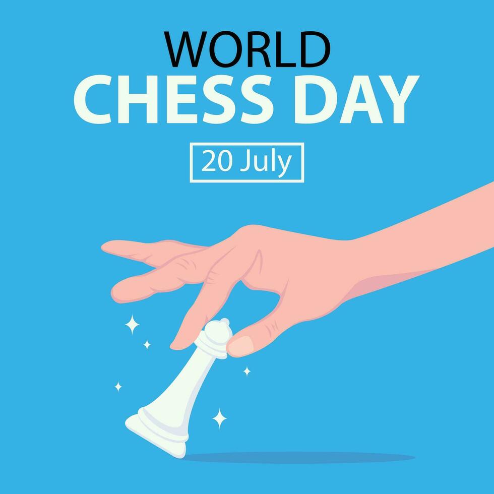 illustration vector graphic of Bishop chess is held by hand, perfect for international day, world chess day, celebrate, greeting card, etc.
