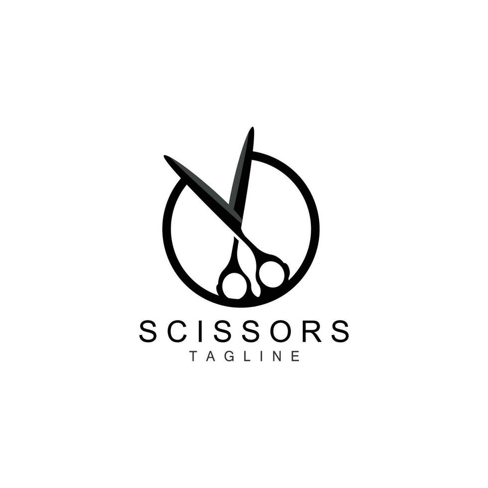 Scissors Logo, Shaver Vector, Simple Barber Shop Design, Icon, Background, Symbol, Template vector