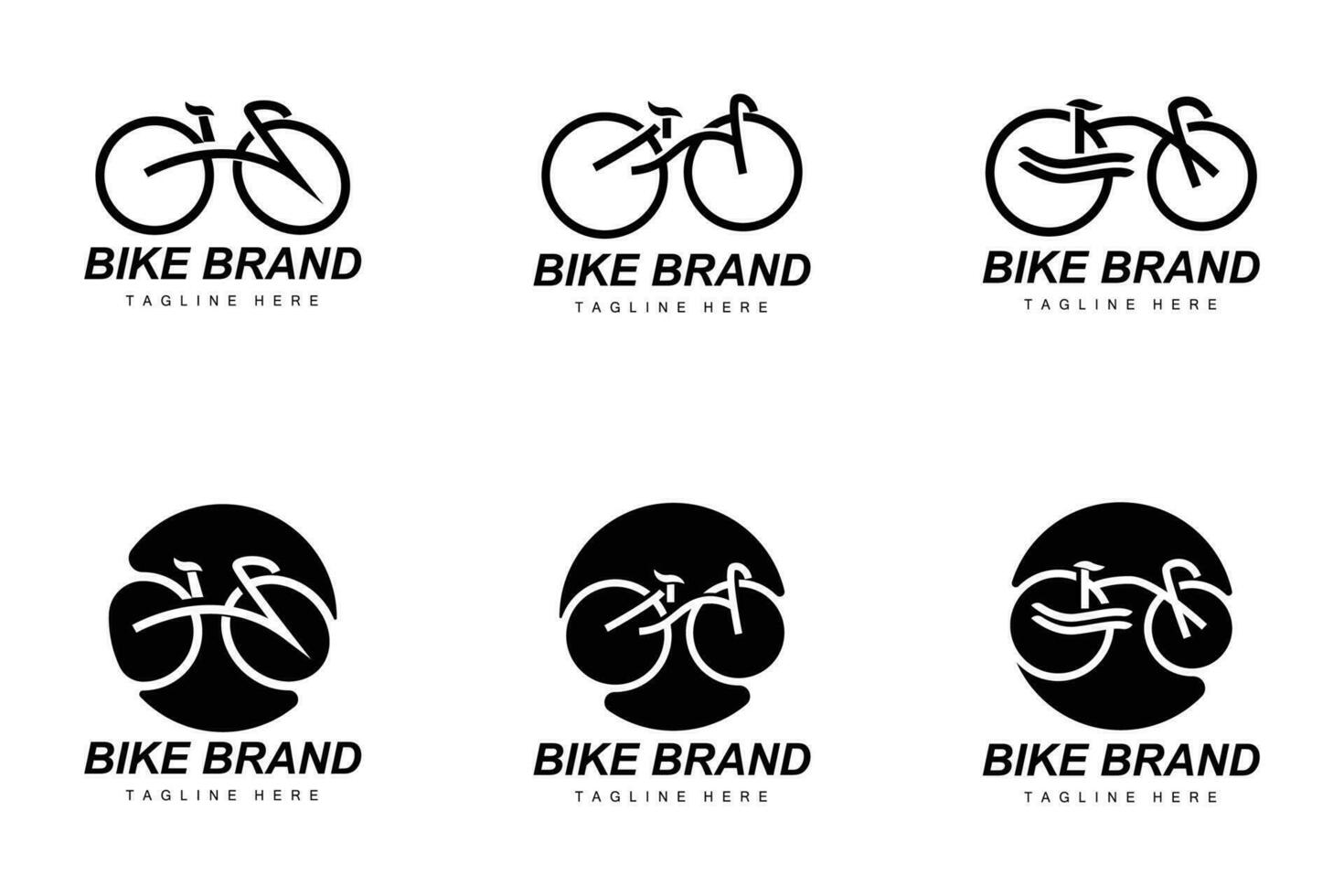 Bike Logo. Bicycle Sport Branch Vector, Simple Minimalist Transportation Design, Template, Silhouette vector