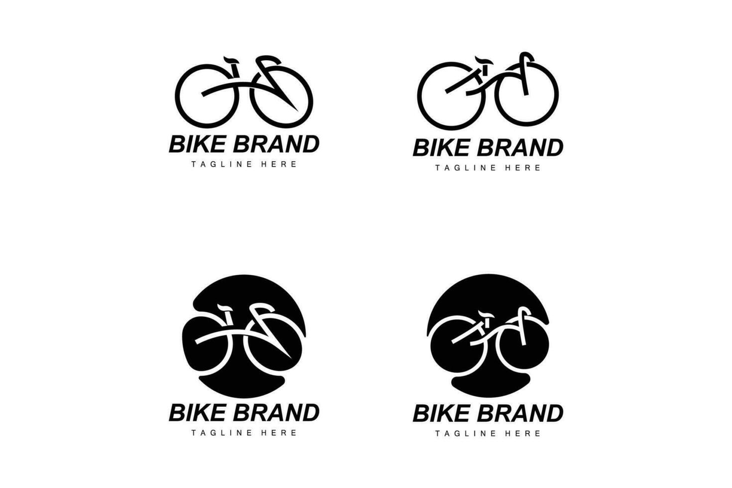 Bike Logo. Bicycle Sport Branch Vector, Simple Minimalist Transportation Design, Template, Silhouette vector
