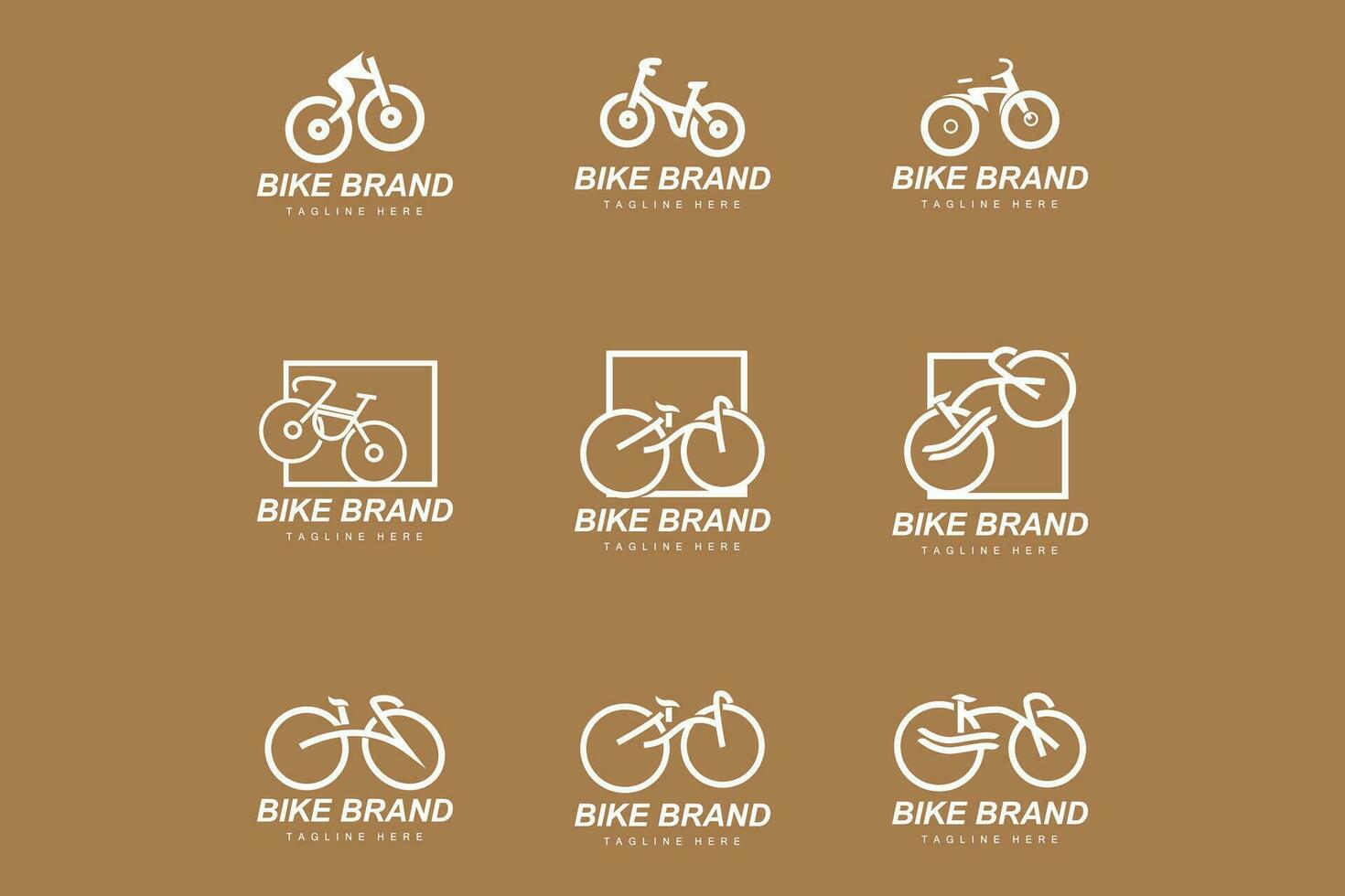 Bike Logo. Bicycle Sport Branch Vector, Simple Minimalist Transportation Design, Template, Silhouette vector