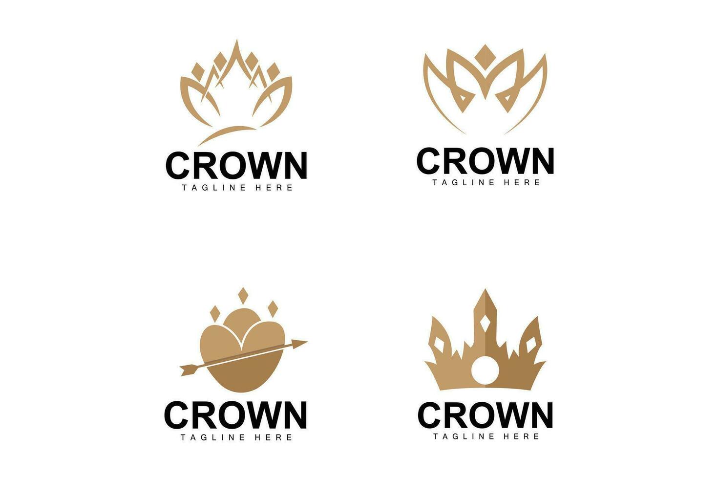 Crown Logo, Royal King Vector, Minimalist Simple Design, Illustration Symbol vector