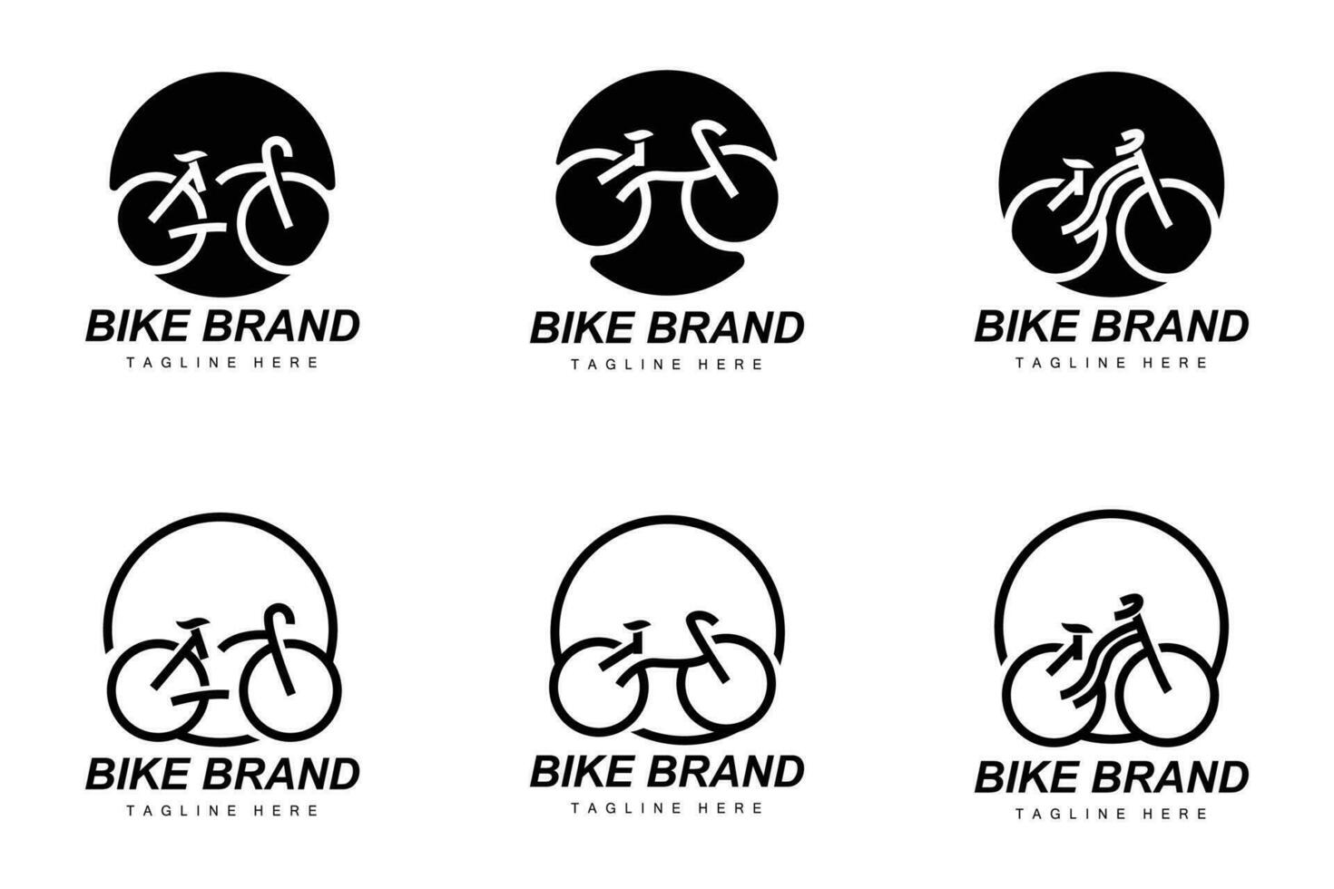 Bike Logo. Bicycle Sport Branch Vector, Simple Minimalist Transportation Design, Template, Silhouette vector