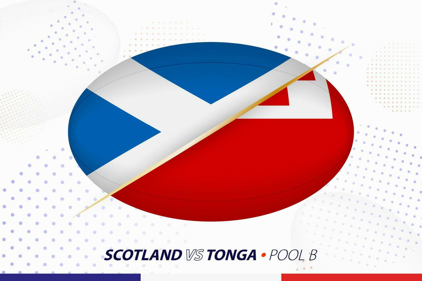 Rugby match between Scotland and Tonga, concept for rugby tournament. vector
