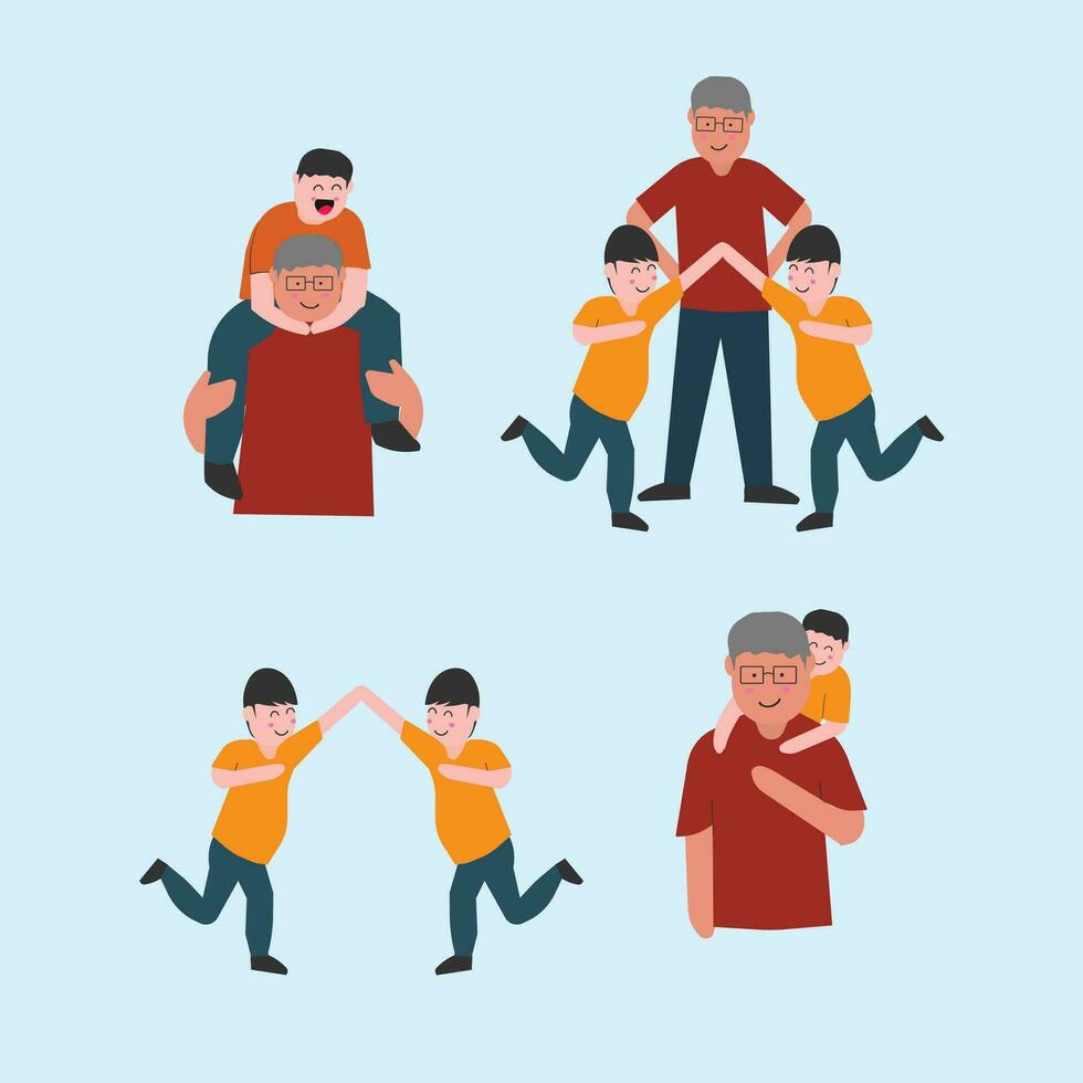 Flat illustrations of Father's Day vector