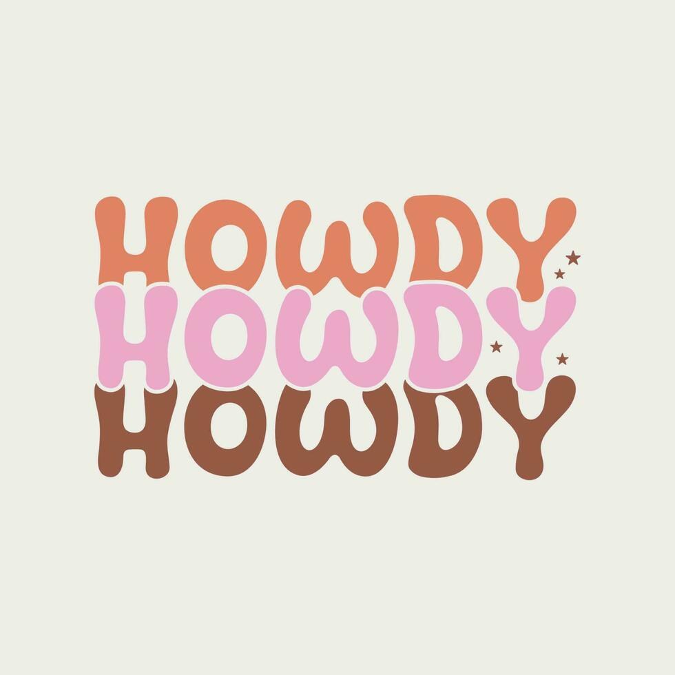 Western Howdy T shirt Design vector