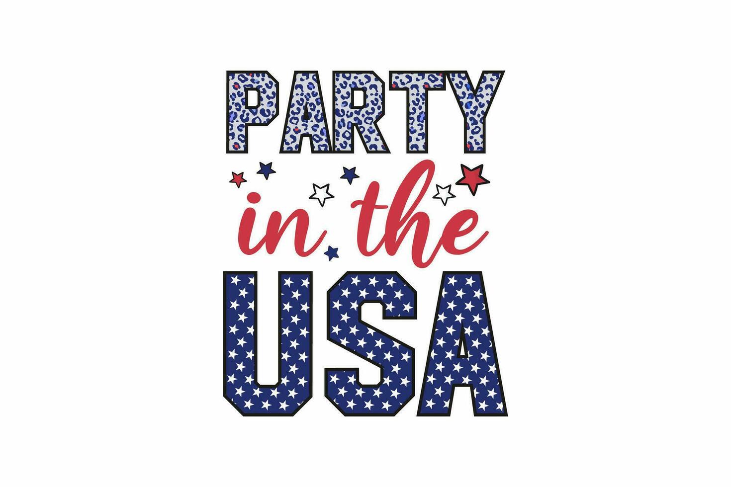 Party in the USA 4th of July T shirt design vector