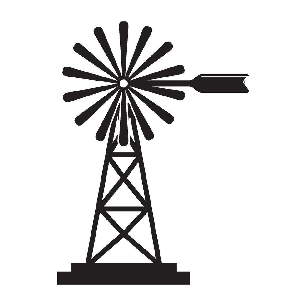 Windmill logo vector illustration flat design.