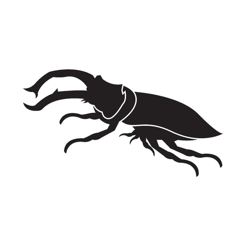 Horn beetle icon logo,illustration design template vector. vector