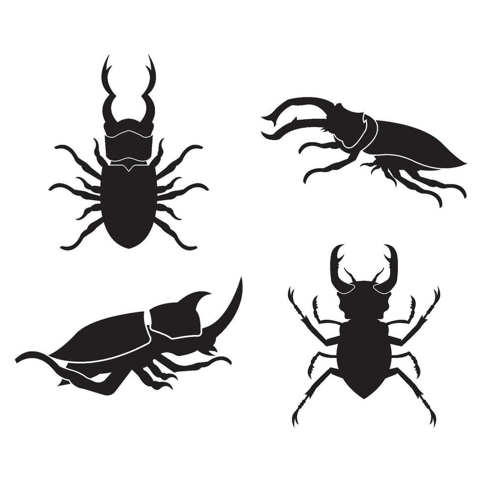 Horn beetle icon logo,illustration design template vector. vector