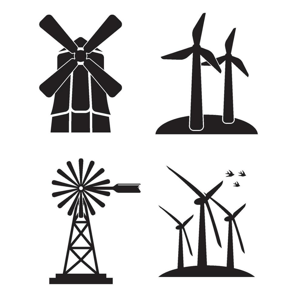 Windmill logo vector illustration flat design.