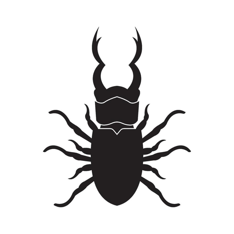 Horn beetle icon logo,illustration design template vector. vector