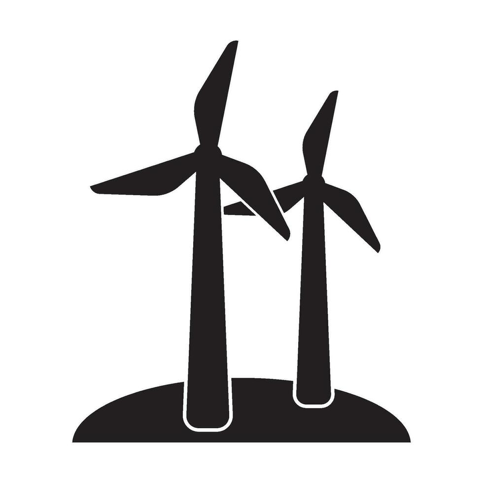 Windmill logo vector illustration flat design.