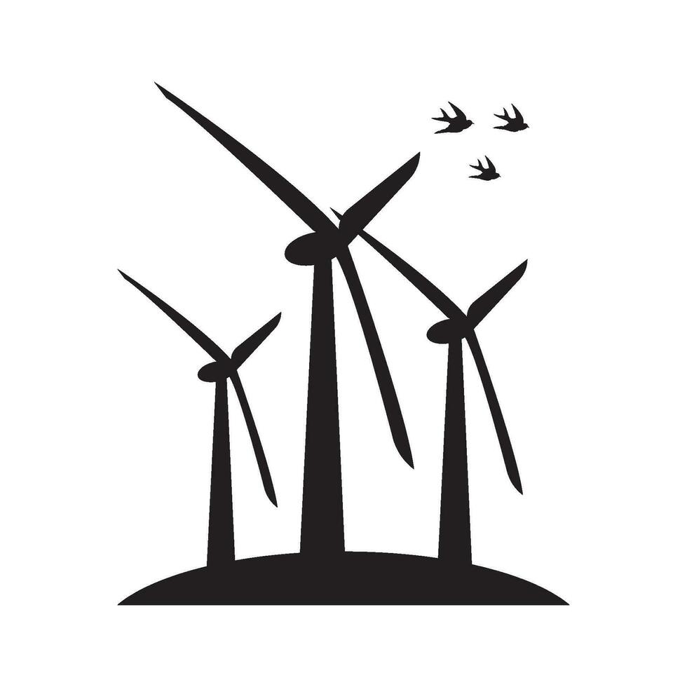 Windmill logo vector illustration flat design.