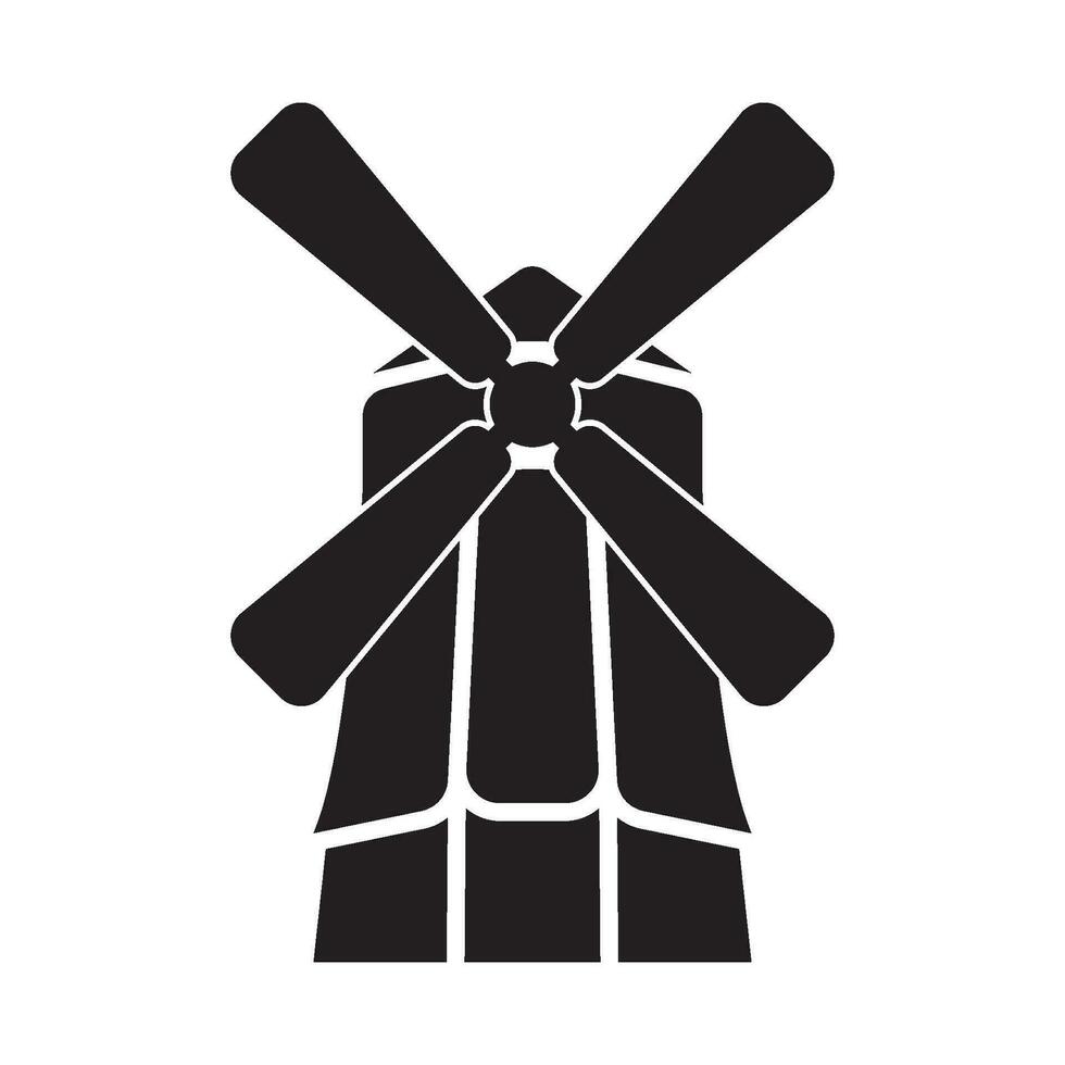 Windmill logo vector illustration flat design.