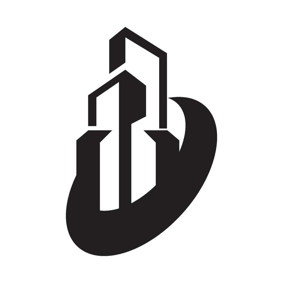 concepto de edificio logo vector icono ilustración diseño