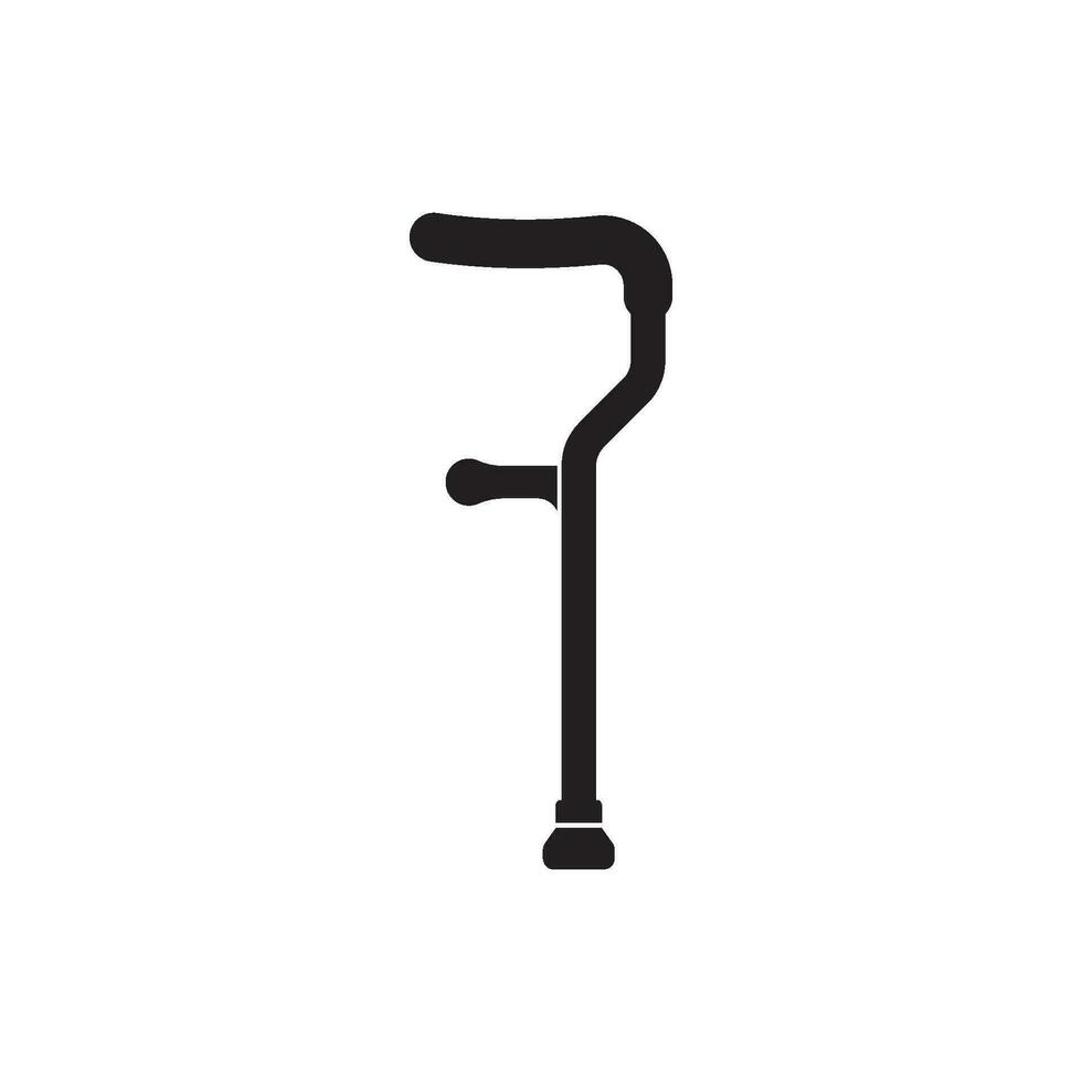 muleta símbolo en médico icono, logotipo vector ilustración