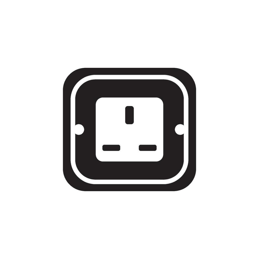 Electric socket icon logo illustration design template. vector