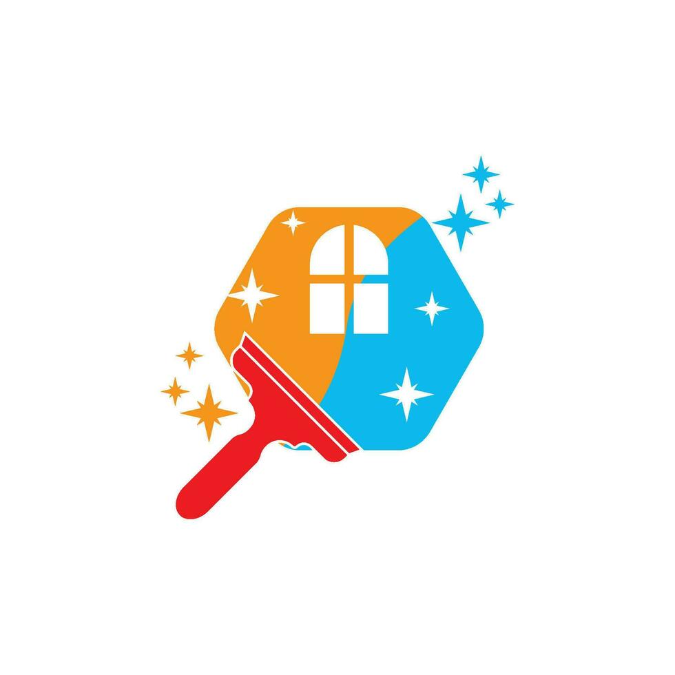Glass cleaning tool icon logo illustration template design. vector