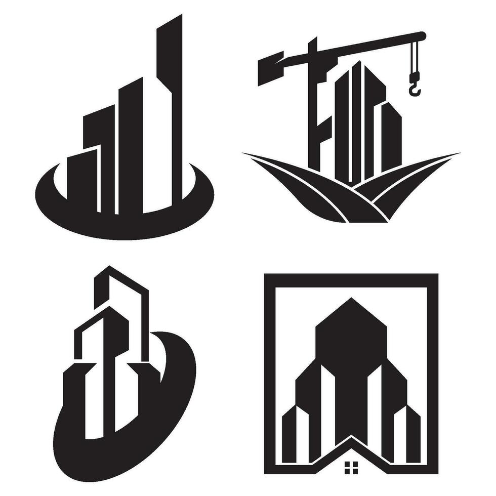 concepto de edificio logo vector icono ilustración diseño