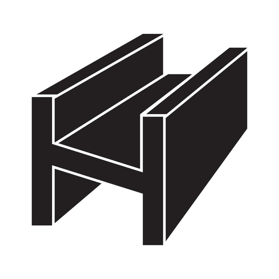 acero metalúrgico haz perfil símbolo vector icono ilustración