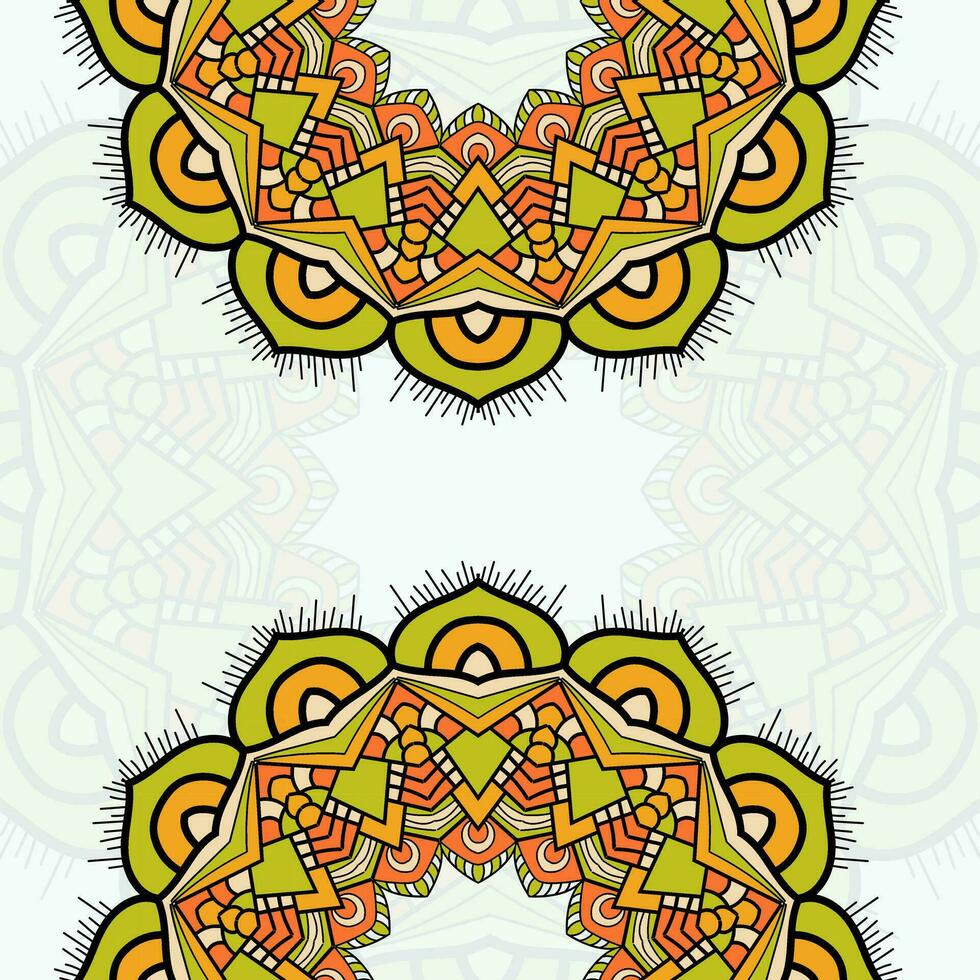 brillante colores mandala diseño o étnico mandala con vistoso tribal ornamento. creativo lujo decorativo redondo mandala antecedentes modelo con el colorante libro. vector