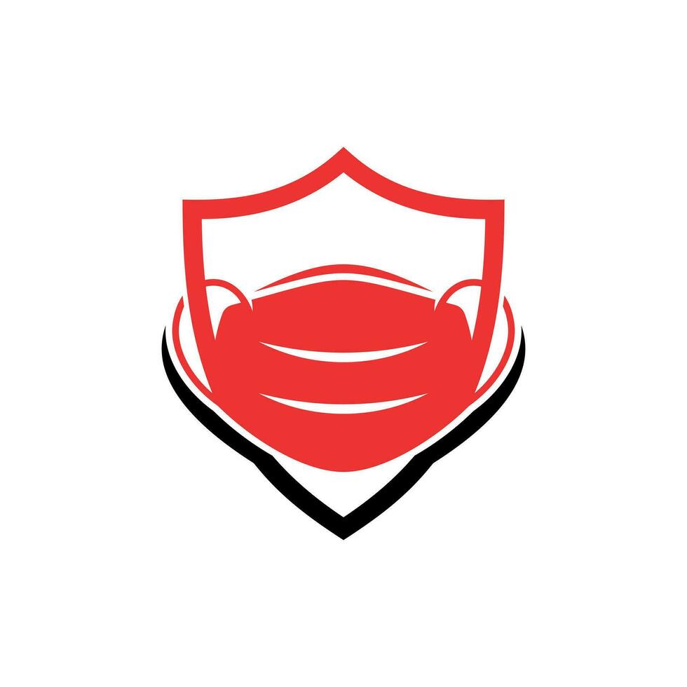 Mask with shield vector logo template. design use shield symbol. Suitable for preventive.