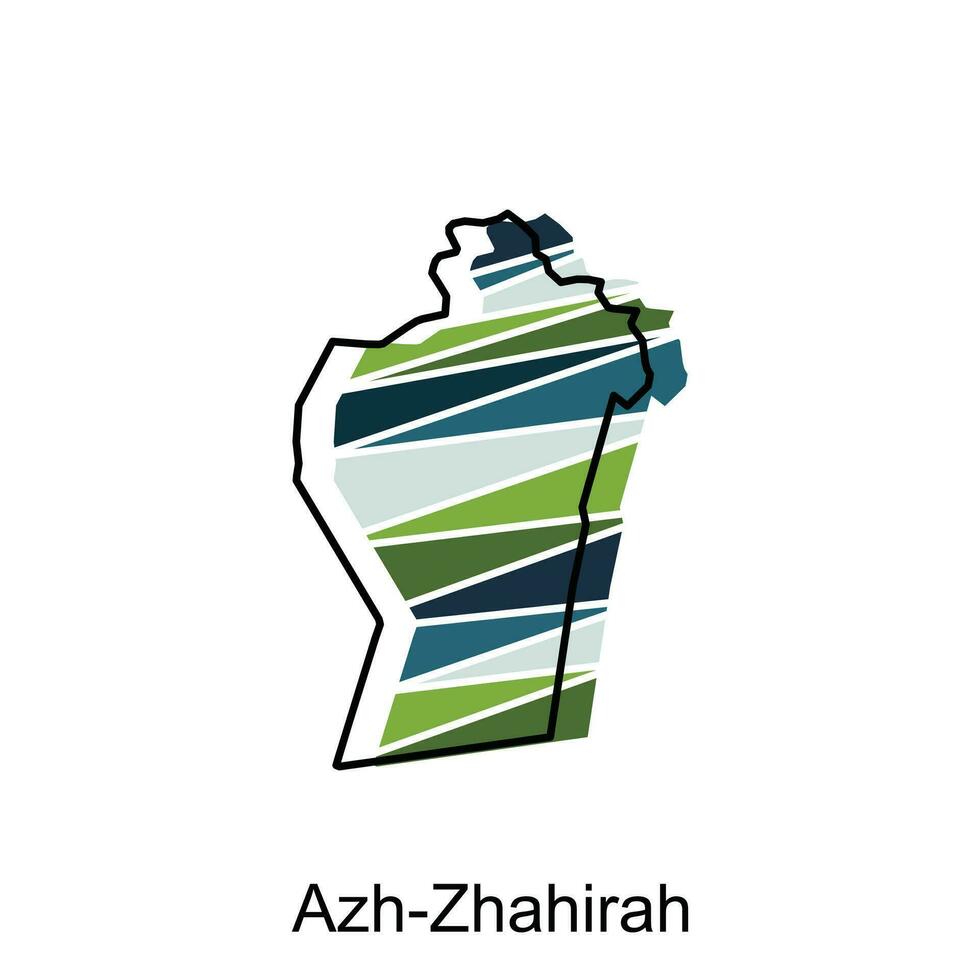 Azh Zhahirah Map Illustration Outline Map of Oman Vector Design Template. Editable Stroke