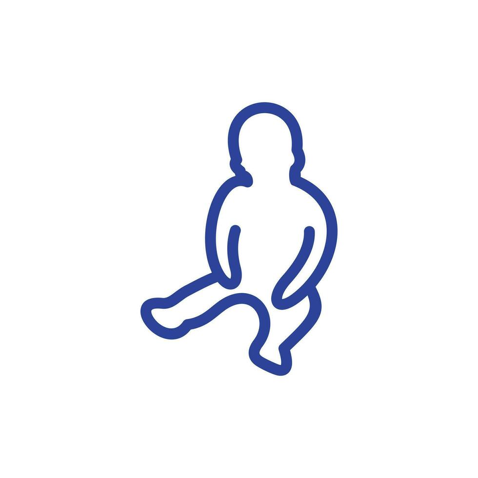 cute baby sitting line simple creative design, cute human baby logo design template vector